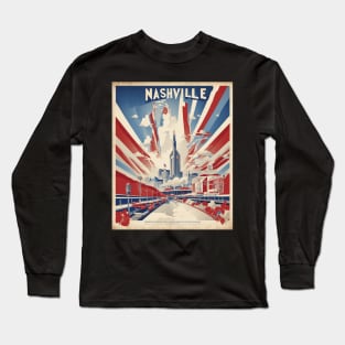 Nashville Tennessee United States of America Tourism Vintage Poster Long Sleeve T-Shirt